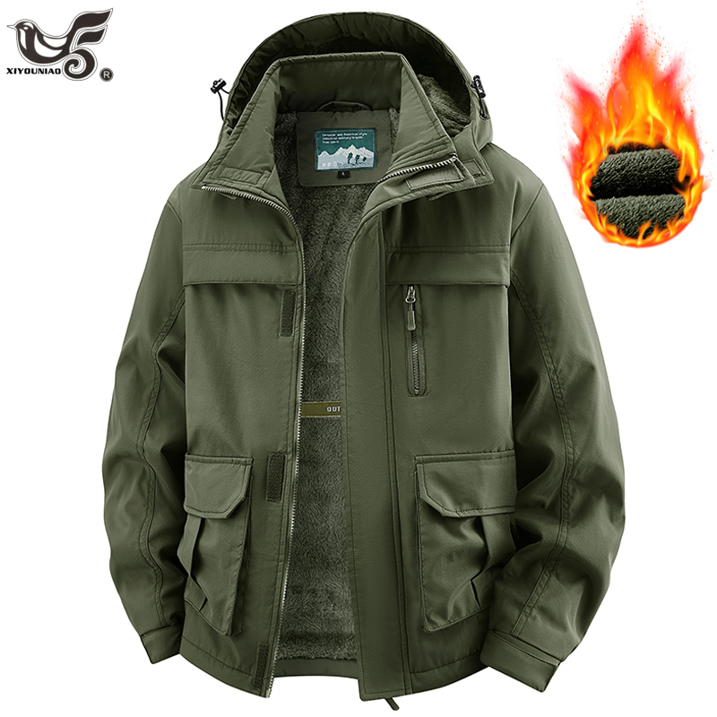 Winter Clothing Game - 후드가 달린 겨울 자켓 남성용 플리스