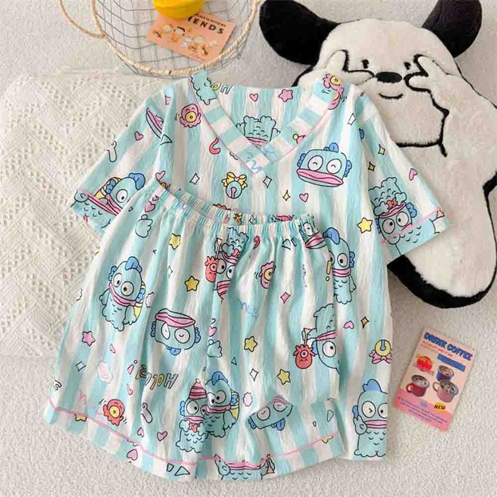 Winter Clothing For Women - Sanrio Hangyodon 여성 잠옷 세트 Kawaii