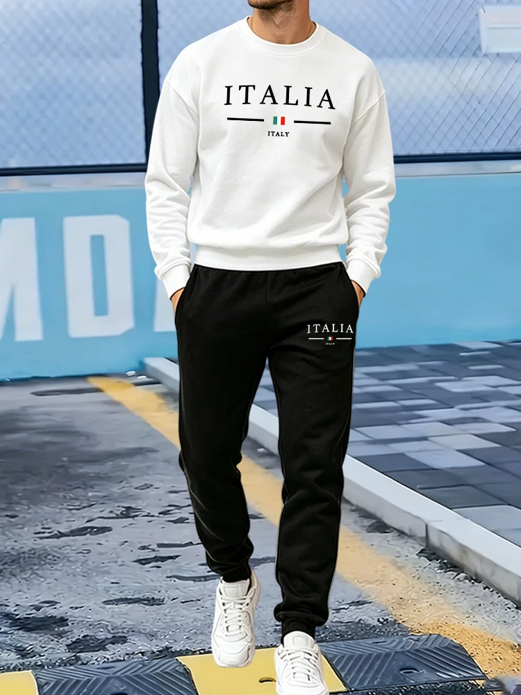 Winter Clothing Fashion - 2026 남성용 트랙슈트 프린트 캐주얼 O