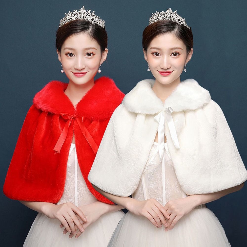 Winter Clothing Design - 화이트 여성용 겨울 두꺼운 플러시 랩