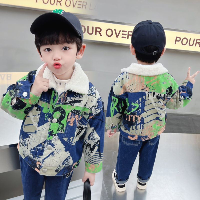 Winter Clothing Drawing For Kids - 어린이 아기 따뜻한 데님 재킷 파카