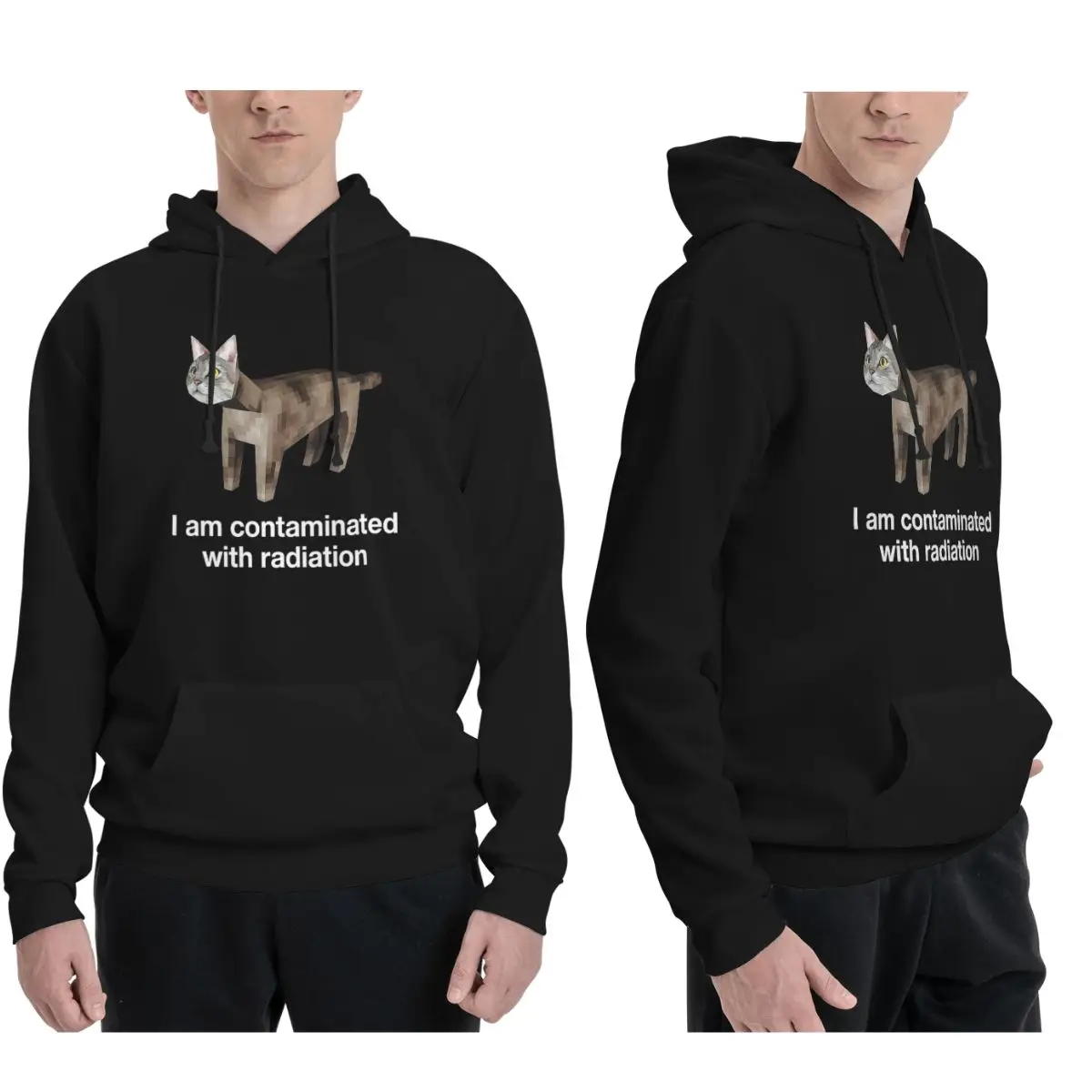 오염된 고양이 방사선 재미 있은 밈 후드 남성 여성 캐 - Winter Clothing Meme 리뷰 및 가격