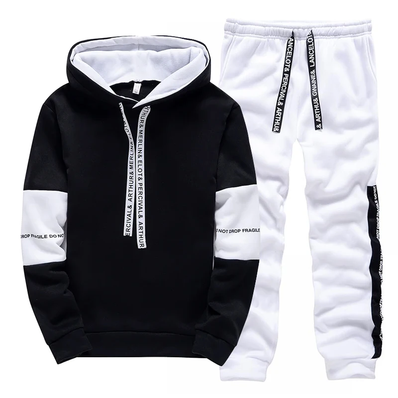 남성용 트랙수트 캐주얼 후드 스웨트셔츠 야외 스포츠 조 - Winter Clothing Fashion 리뷰 및 가격