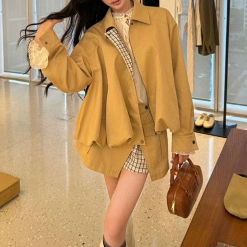 투윈스티일 카크색 스플라이스 포켓 투피스 세트 여성 라 - Winter Clothing Design 리뷰 및 가격
