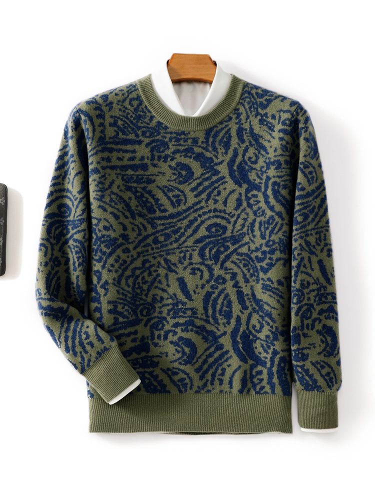 남성용 프린트 100% 메리노 울 스웨터 O넥 니트 따 - Winter Clothing Patterns 리뷰 및 가격
