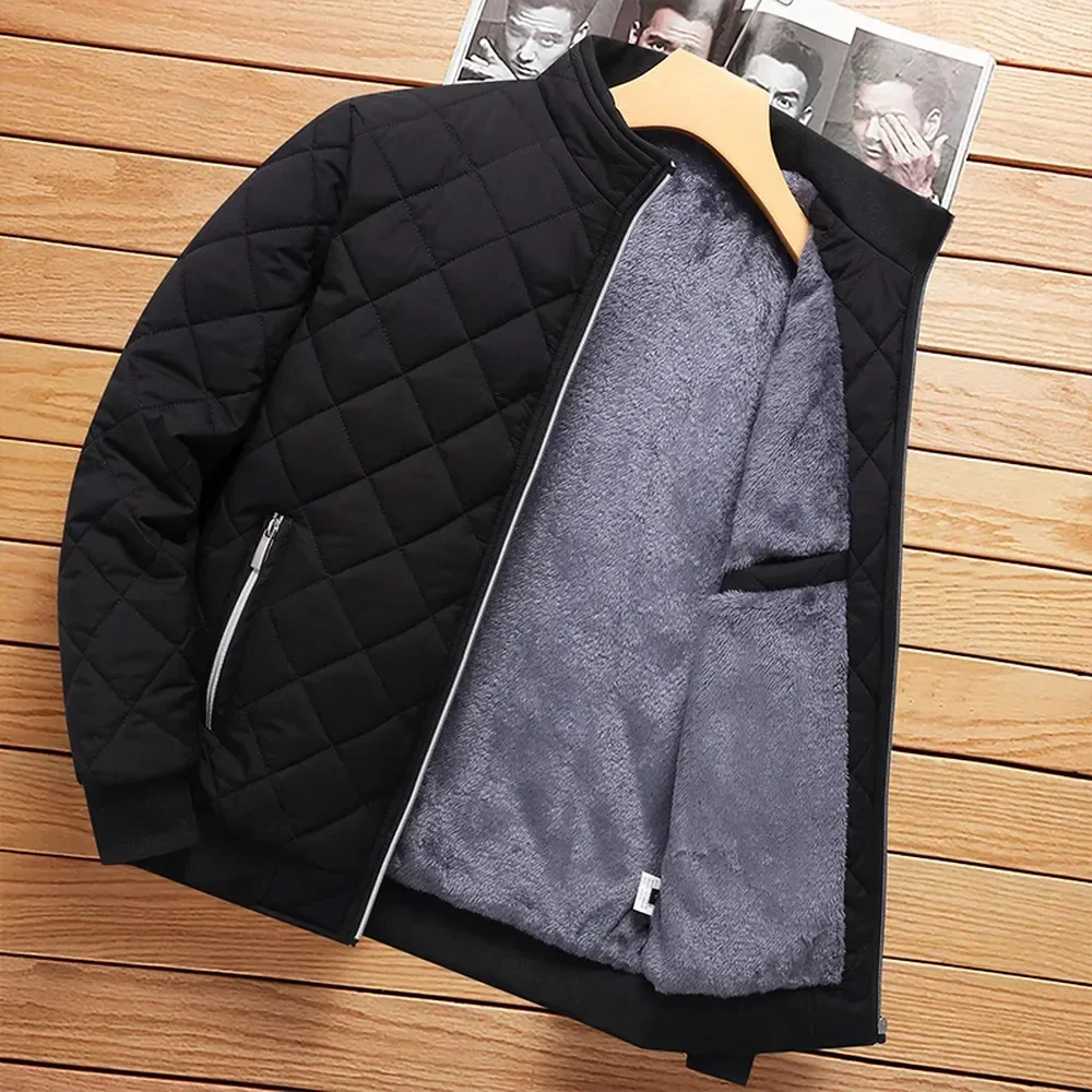남성용 다이아몬드 패턴 플리스 안감 캐주얼 재킷, 슬림 - Winter Clothing Patterns 리뷰 및 가격