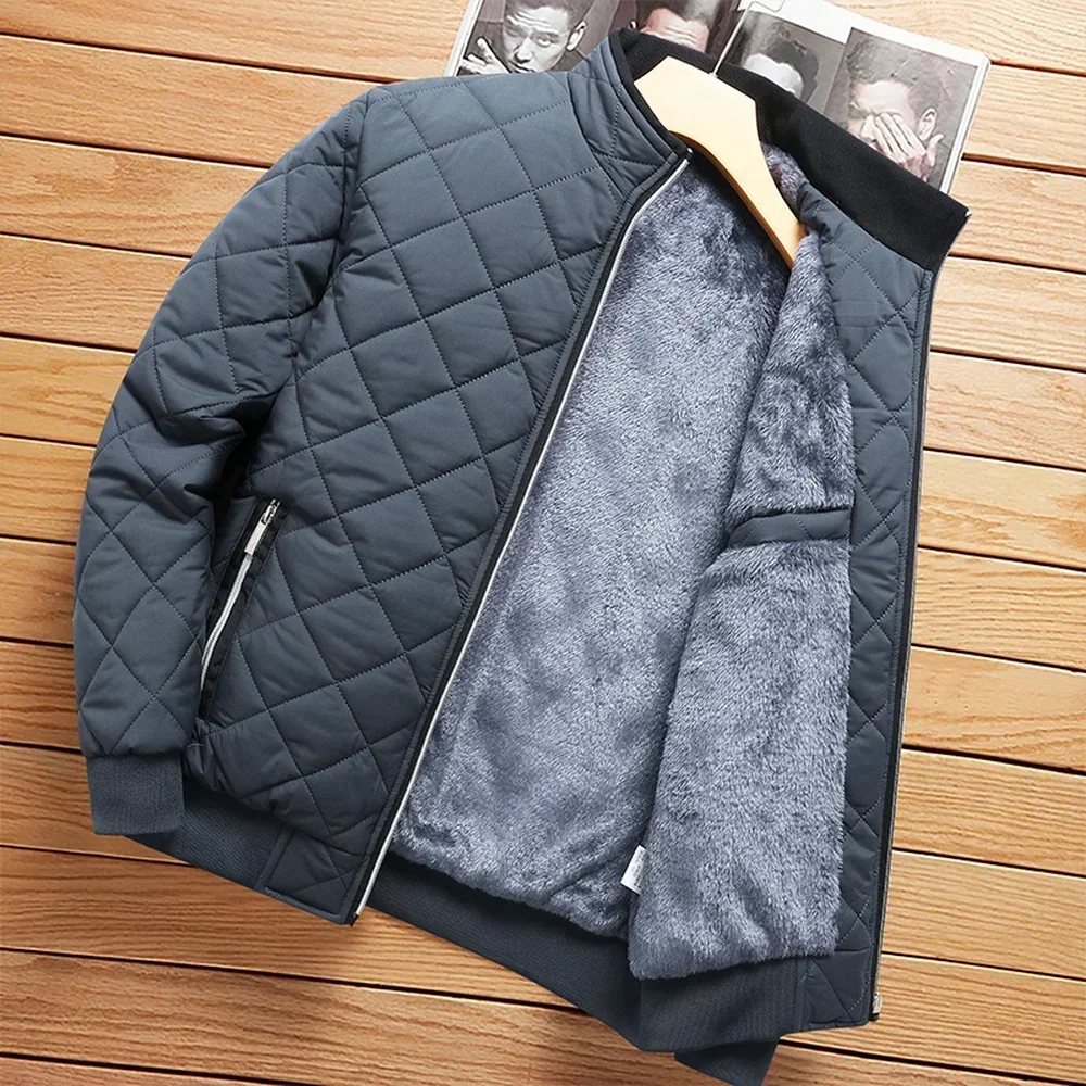 남성용 다이아몬드 패턴 플리스 안감 캐주얼 재킷, 슬림 - Winter Clothing Patterns 리뷰 및 가격