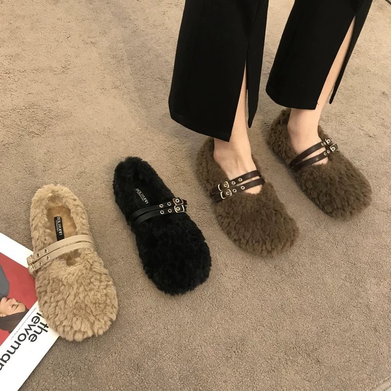 디자이너 따뜻한 면 여성 플랫 슈즈 여성 발레 로퍼 얕 - Winter Clothing For Women 리뷰 및 가격