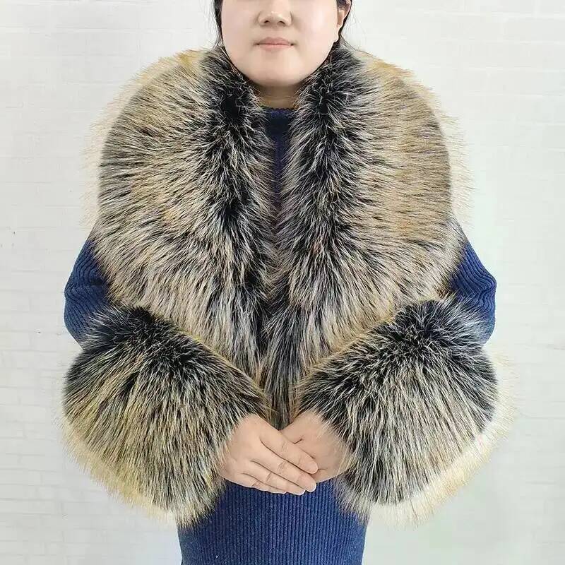 큰 사이즈 여성용 인조 여우털 스카프 겨울 재킷 따뜻한 - Winter Clothing Design 리뷰 및 가격