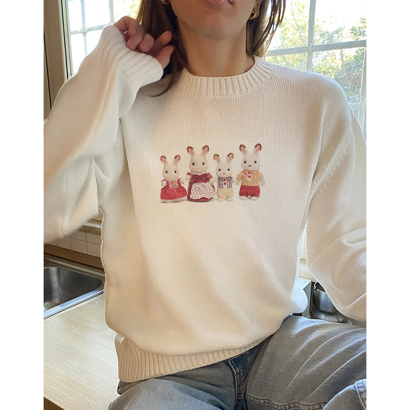 용수철 스웨터, 귀여운 토끼 패턴, 레트로 풀오버, 니 - Winter Clothing Patterns 리뷰 및 가격