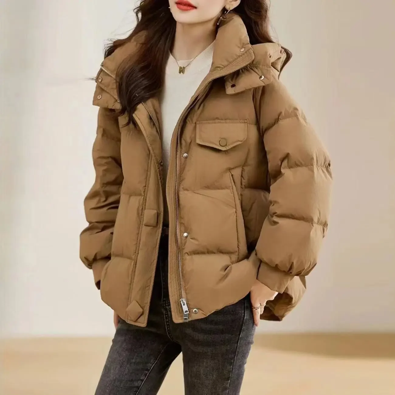 여성용 짧은 코튼 재킷, 루즈한 캐주얼 패딩 파카, 추 - Winter Clothing Men Style 리뷰 및 가격