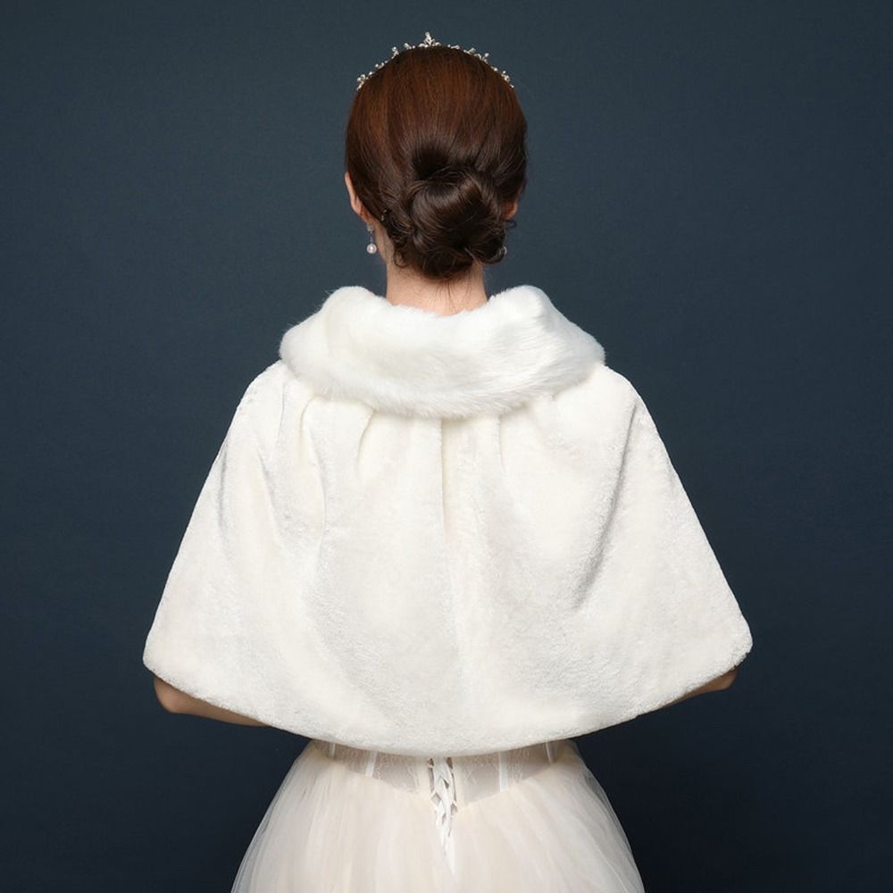 화이트 여성용 겨울 두꺼운 플러시 랩 숄 팔꿈치 길이  - Winter Clothing Design 리뷰 및 가격
