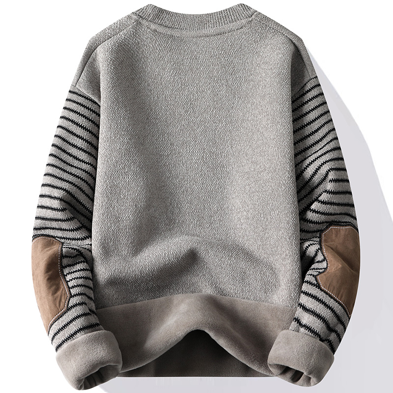 남성용 스웨터 Patckwork 라운드 넥 풀오버 양털 - Winter Clothing Deals 리뷰 및 가격