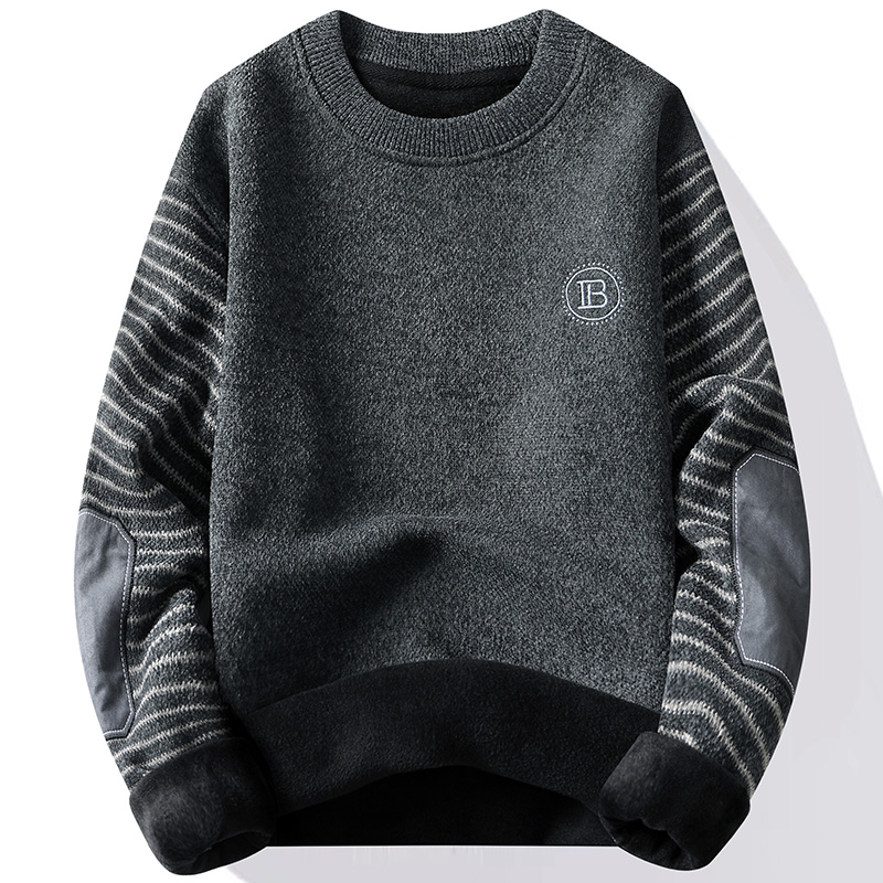 남성용 스웨터 Patckwork 라운드 넥 풀오버 양털 - Winter Clothing Deals 리뷰 및 가격