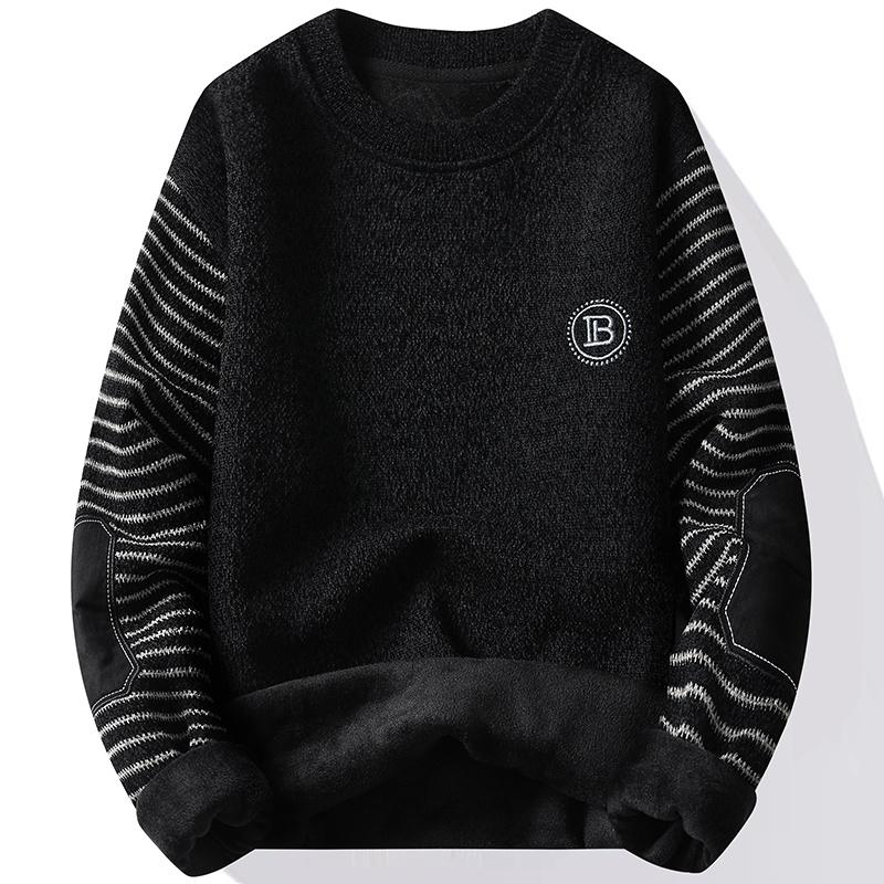 남성용 스웨터 Patckwork 라운드 넥 풀오버 양털 - Winter Clothing Deals 리뷰 및 가격