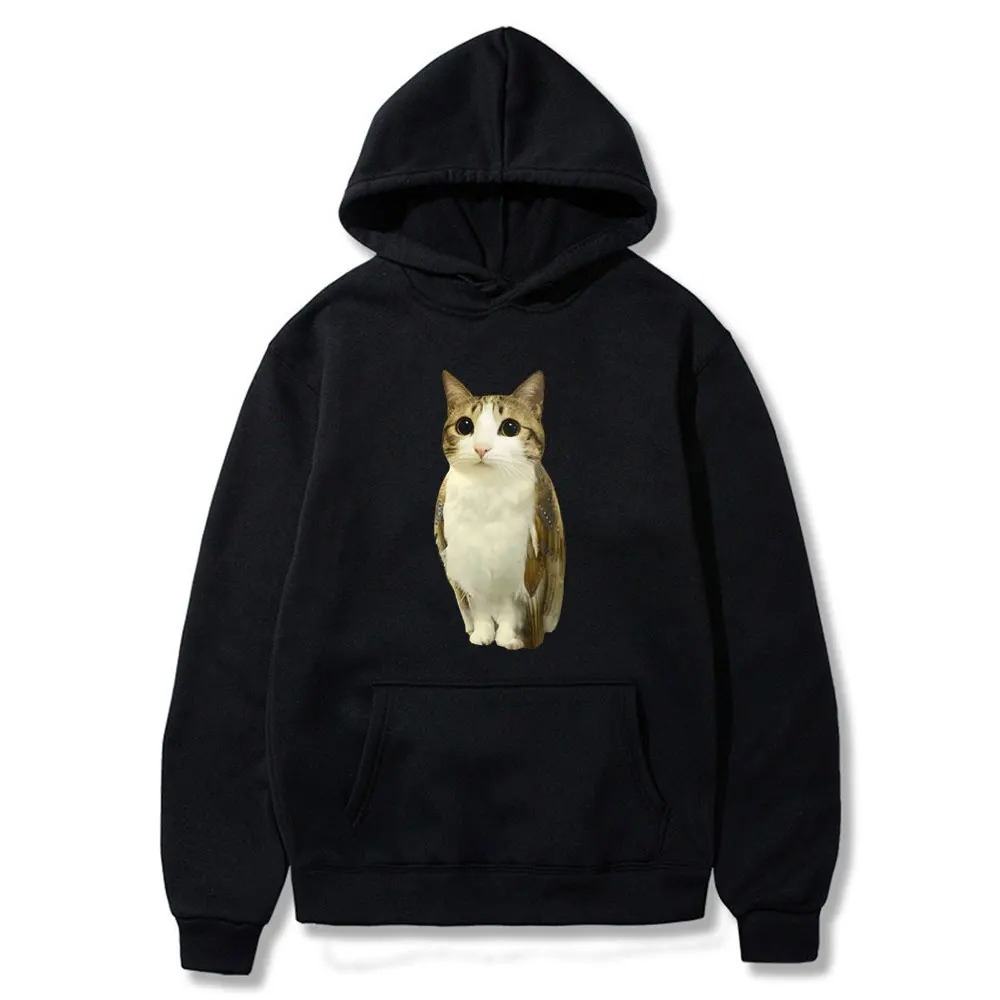 고양이 올빼미 재미있는 야옹 밈 브레인롯 그래픽 후드티 - Winter Clothing Meme 리뷰 및 가격