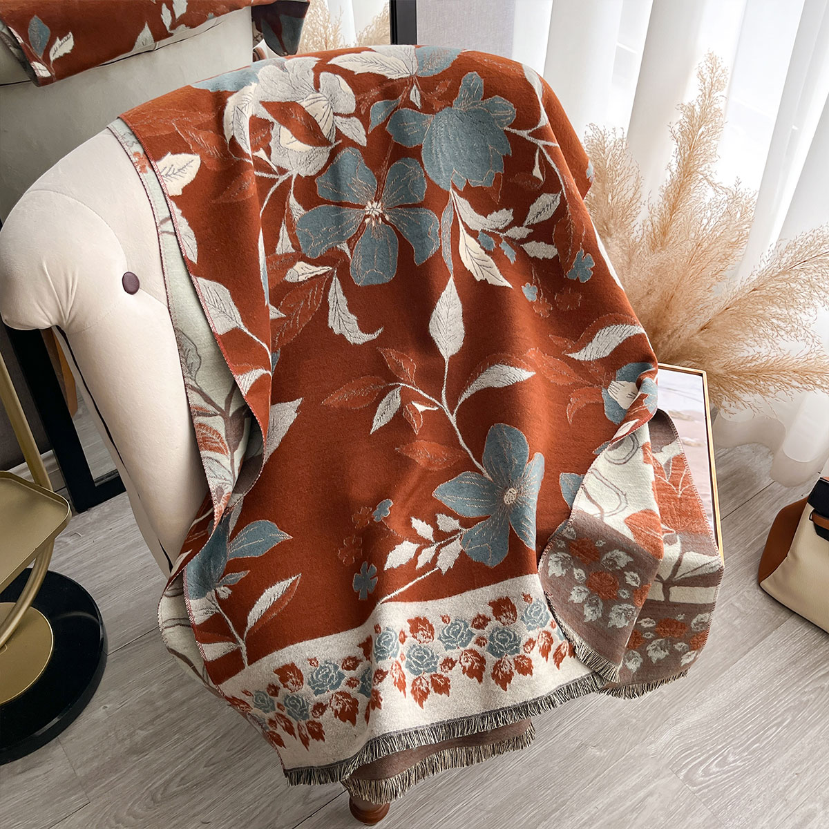 여성용 고급 겨울 페이즐리 양면 캐시미어 자카드 스카프 - Cashmere Scarf Wrap 리뷰 및 가격