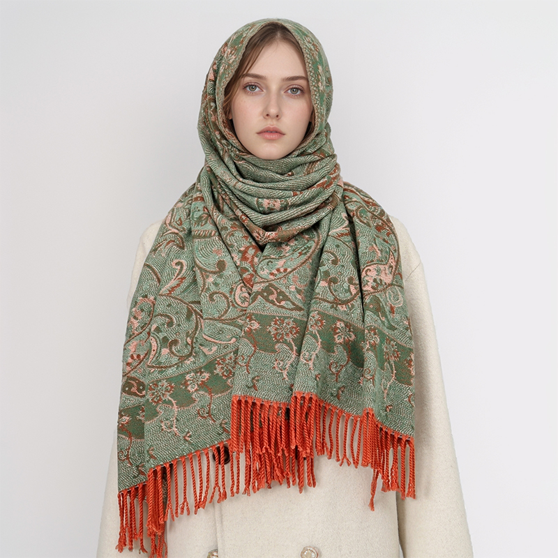 2024 패션 민족 스타일 여성 페이즐리 자카드 스카프 - Cashmere Scarf Wrap 리뷰 및 가격