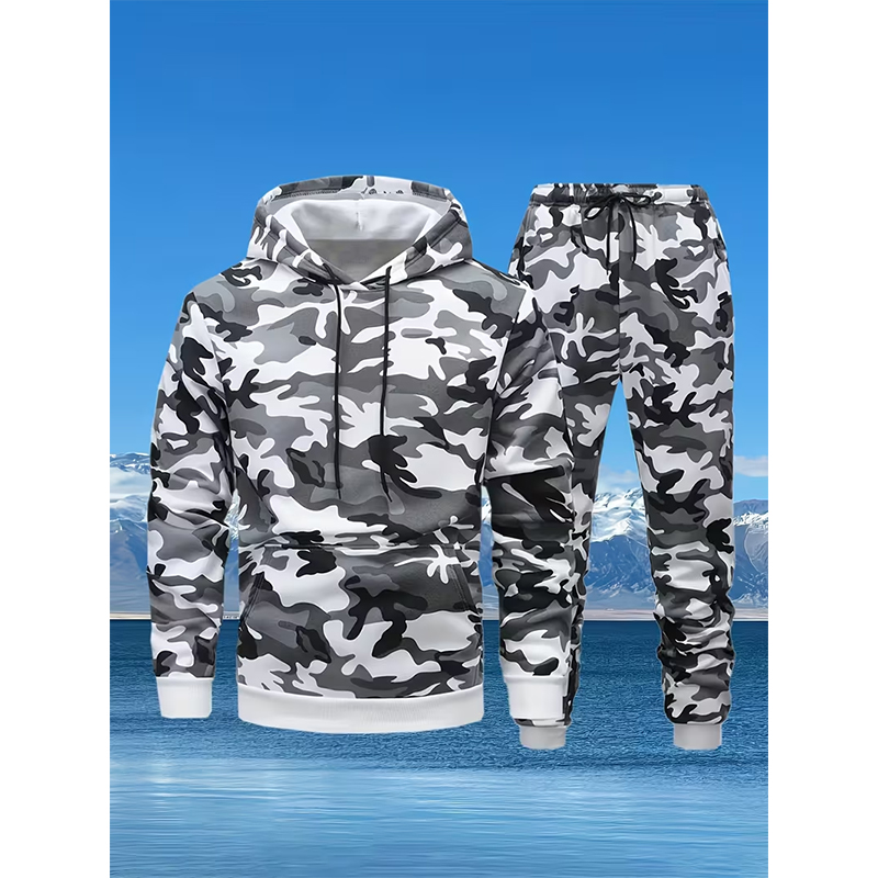 가을 위장 3D 프린트 후드티 바지 세트 남녀 후드 스 - Winter Clothing For Women 리뷰 및 가격