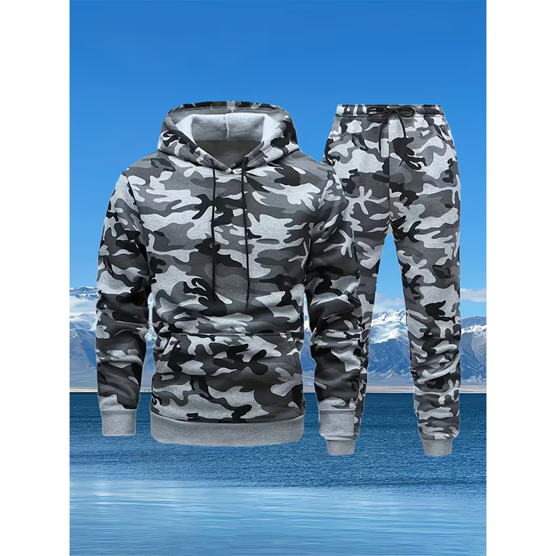 가을 위장 3D 프린트 후드티 바지 세트 남녀 후드 스 - Winter Clothing For Women 리뷰 및 가격