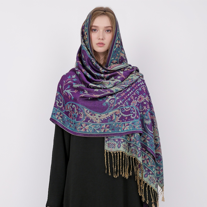 민족 스타일 야외 여성 레트로 자카드 스카프 두꺼운 캐 - Cashmere Scarf Wrap 리뷰 및 가격