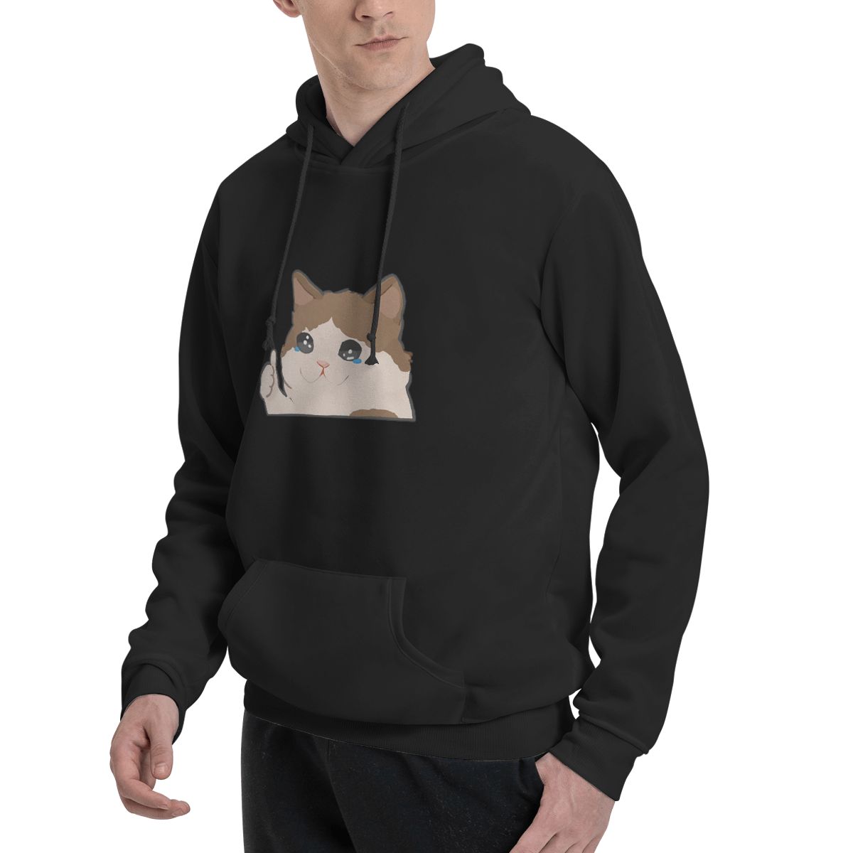 Crying Cat Meme 후드티 남성 여성 캐주얼  - Winter Clothing Meme 리뷰 및 가격
