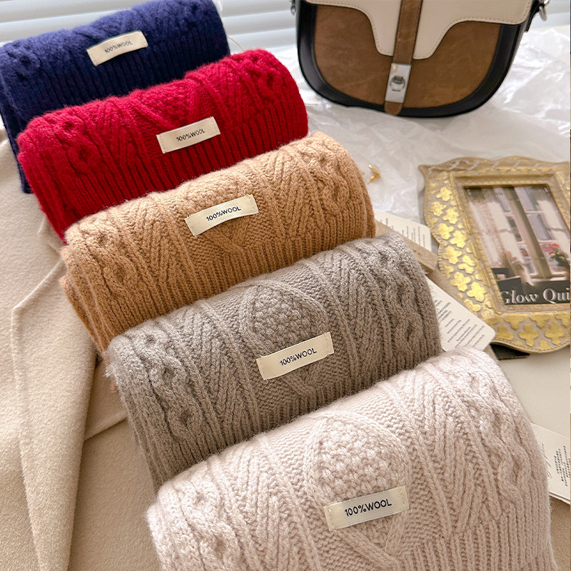 럭셔리 100% 울 스카프 여성 남성 두꺼운 케이블 니 - Cashmere Scarf Wrap 리뷰 및 가격