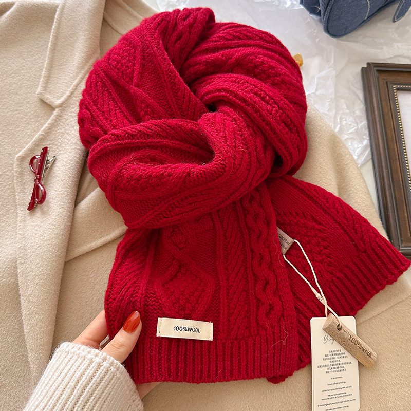 럭셔리 100% 울 스카프 여성 남성 두꺼운 케이블 니 - Cashmere Scarf Wrap 리뷰 및 가격